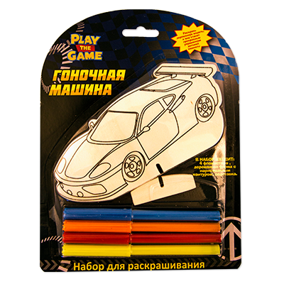 Набор для раскрашивания (4 фломастера + 1-2 деревянные формы)