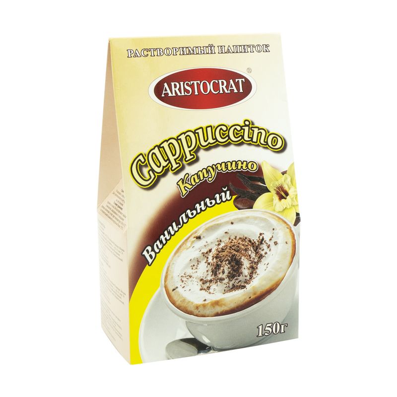 Растворимый кофейный напиток "Cappuccino" ванильный, Aristocrat, 150 г