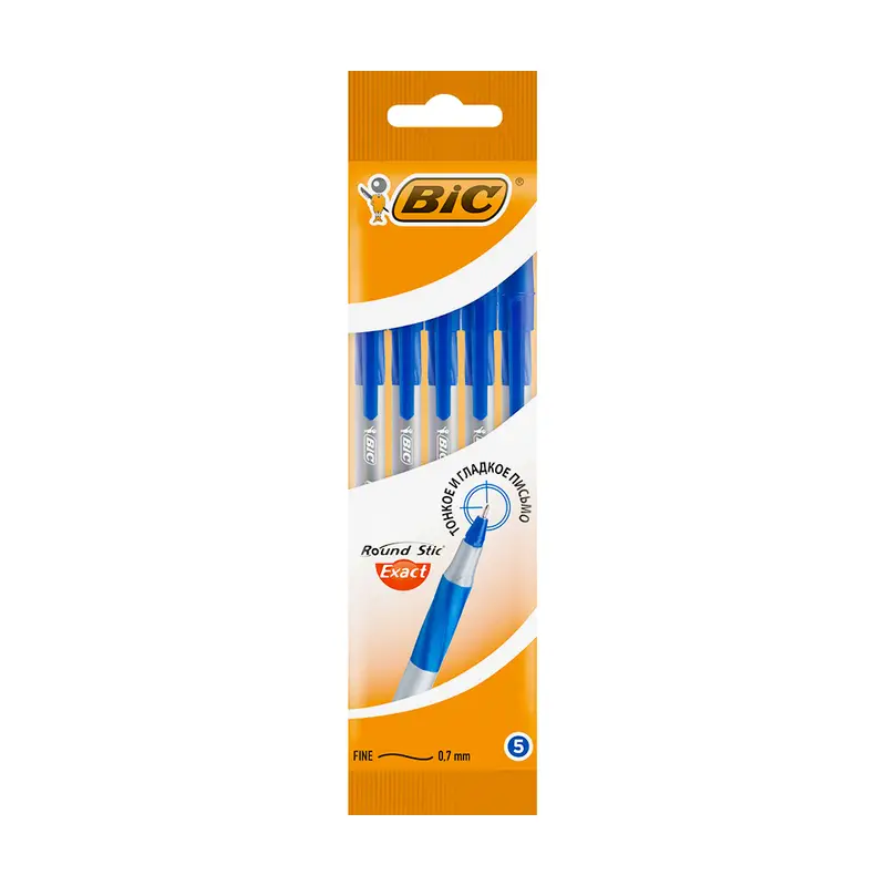Набор шариковых ручек "Round Stic Exact", BIC, 5 шт.