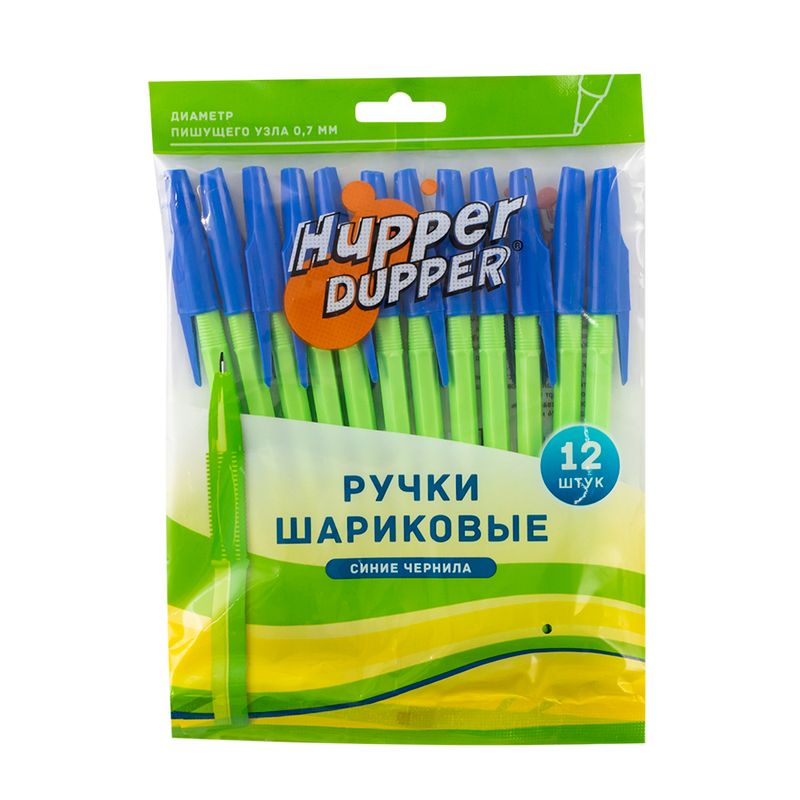 Набор шариковых ручек, Hupper Dupper, 12 шт., в ассортименте