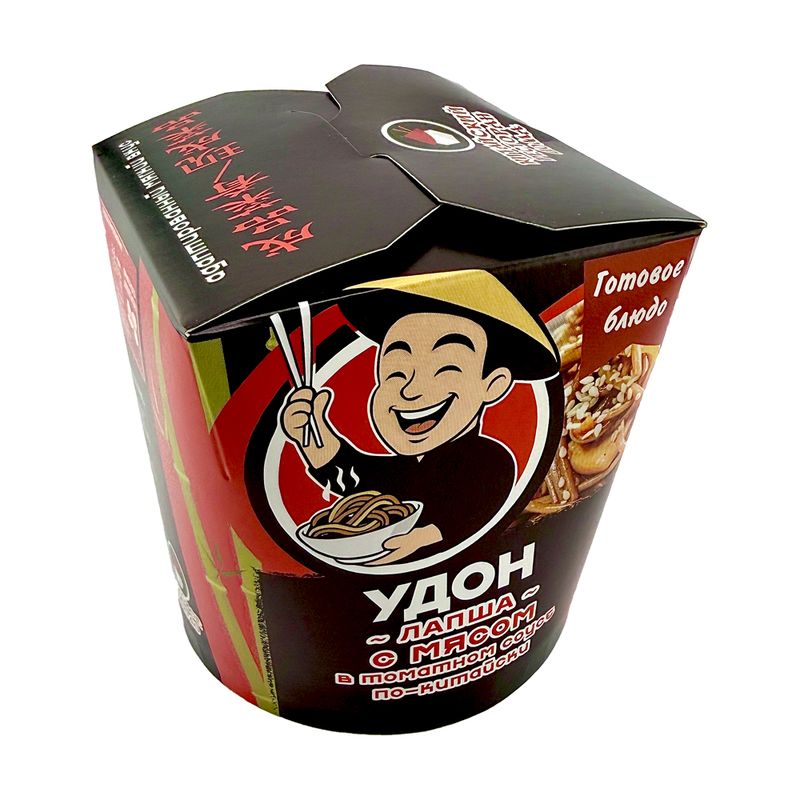 Лапша удон с мясом в томатном соусе, 250 г