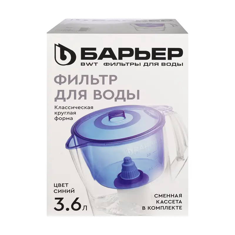 Фильтр-кувшин для воды, Барьер, 3,6 л