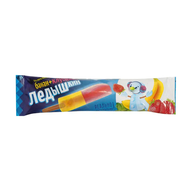 Фруктовый лёд, Ледышкин, банан/клубника, 60 г