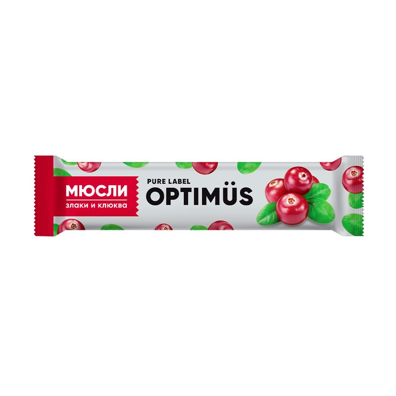 Батончик-мюсли, Optimus, со злаками, 25 г, в ассортименте