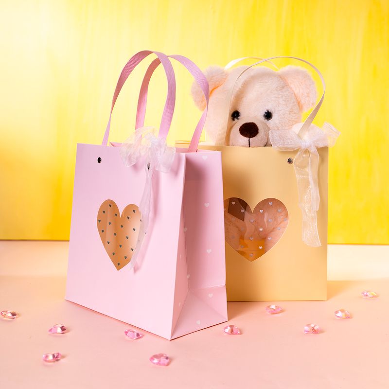 Пакет подарочный "Сердце", With Love, 22х22х10 см, в ассортименте