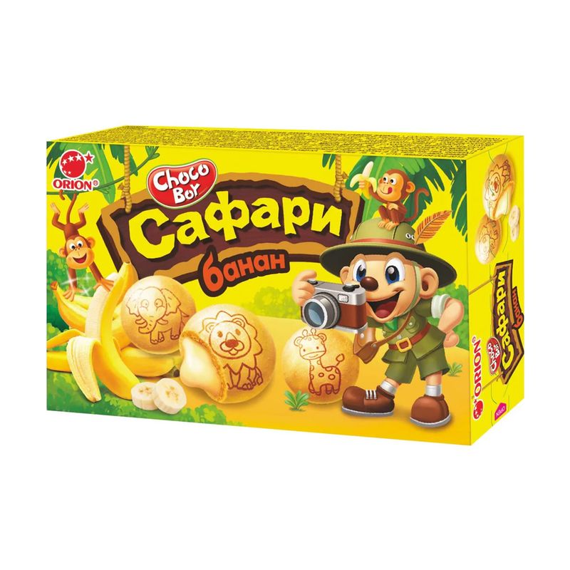Печенье Chocoboy Safari с банановой начинкой в глазури, 42 г