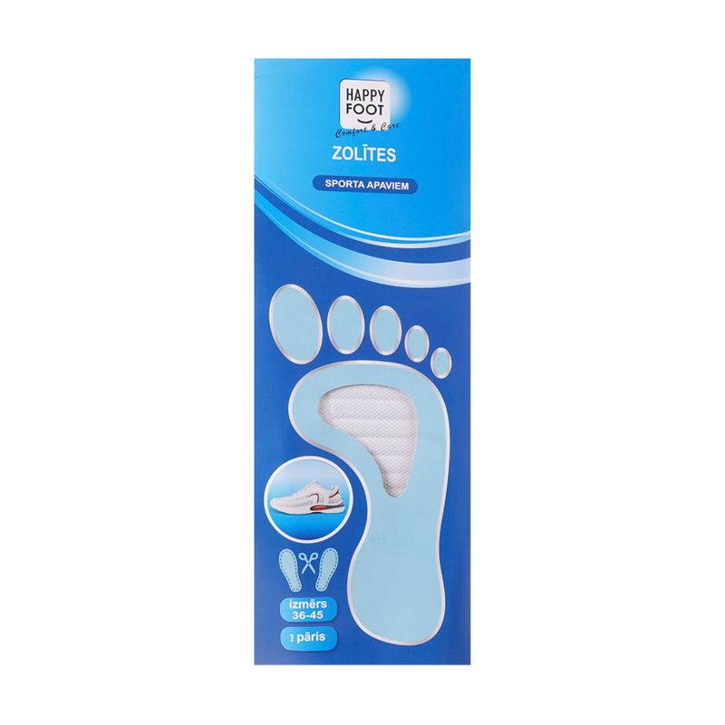 Стельки для спортивной обуви, Happy Foot, 1 пара, в ассортименте