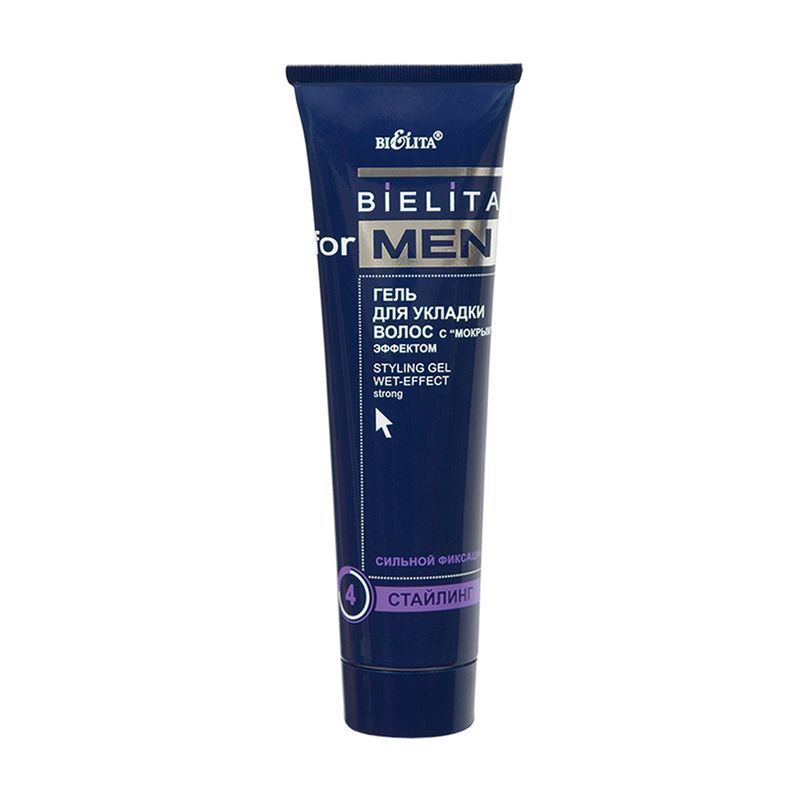 Гель для укладки волос "for MEN", Bielita, с "мокрым" эффектом, 100 мл