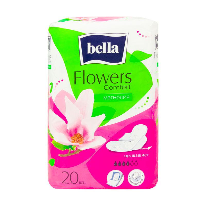 Гигиенические прокладки, Bella, Flowers Comfort, 20 шт., в ассортименте
