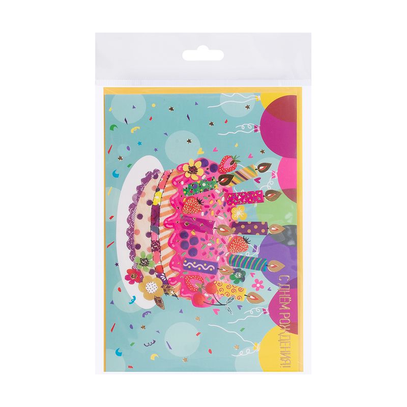 Открытка 3D "Афисьён" с конвертом, Party, в ассортименте