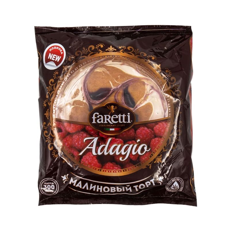 Торт бисквитный "Малиновый", Faretti, 300 г