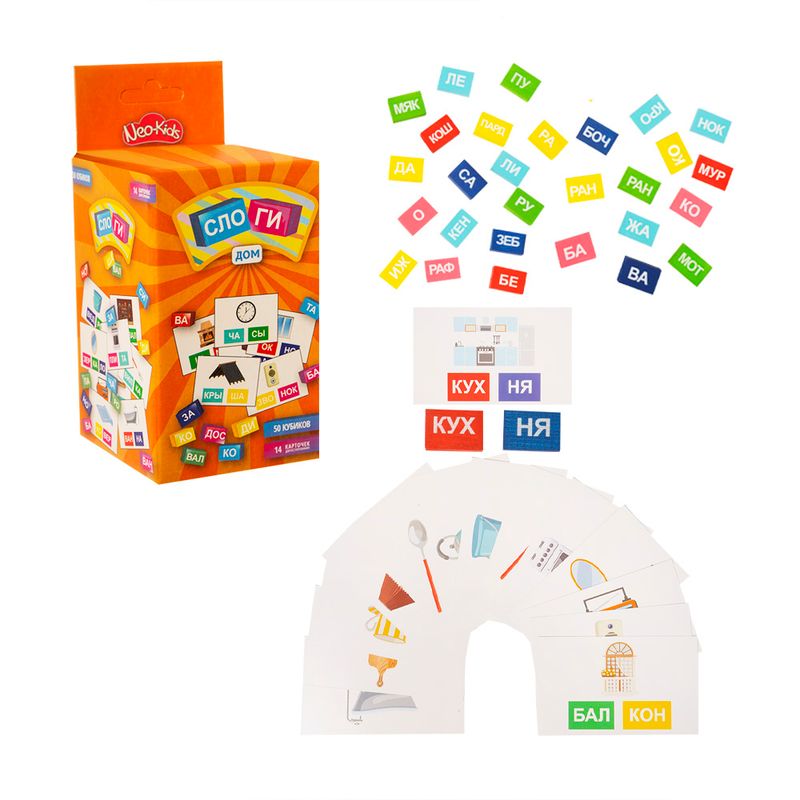 Настольная игра "Слоги", Neo Kids, в ассортименте