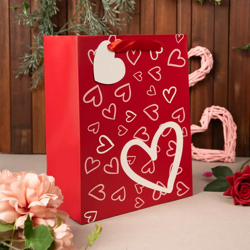 Пакет подарочный "Любовь", With Love, 26х32х12,5 см, в ассортименте