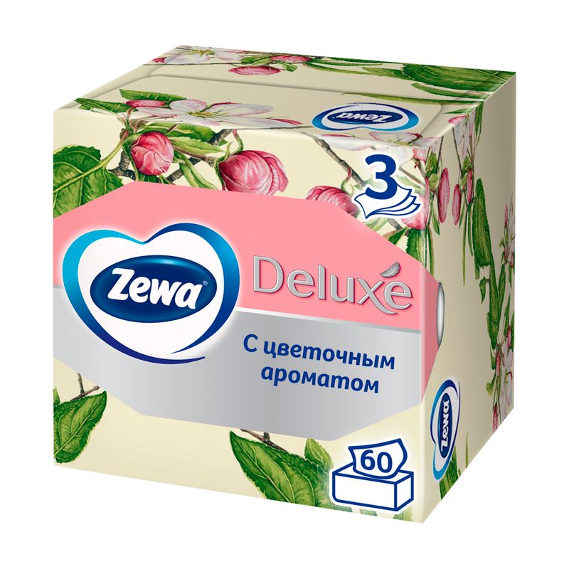 Салфетки бумажные "Deluxe", Zewa, 60 шт., в ассортименте