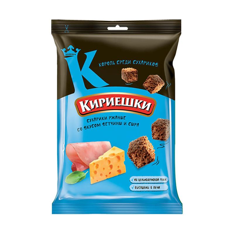 Ржаные сухарики со вкусом ветчины и сыра, 100 г