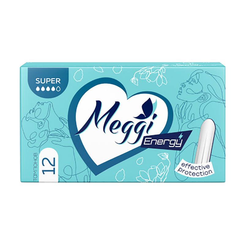 Тампоны "Energy Super", Meggi, 12 шт.