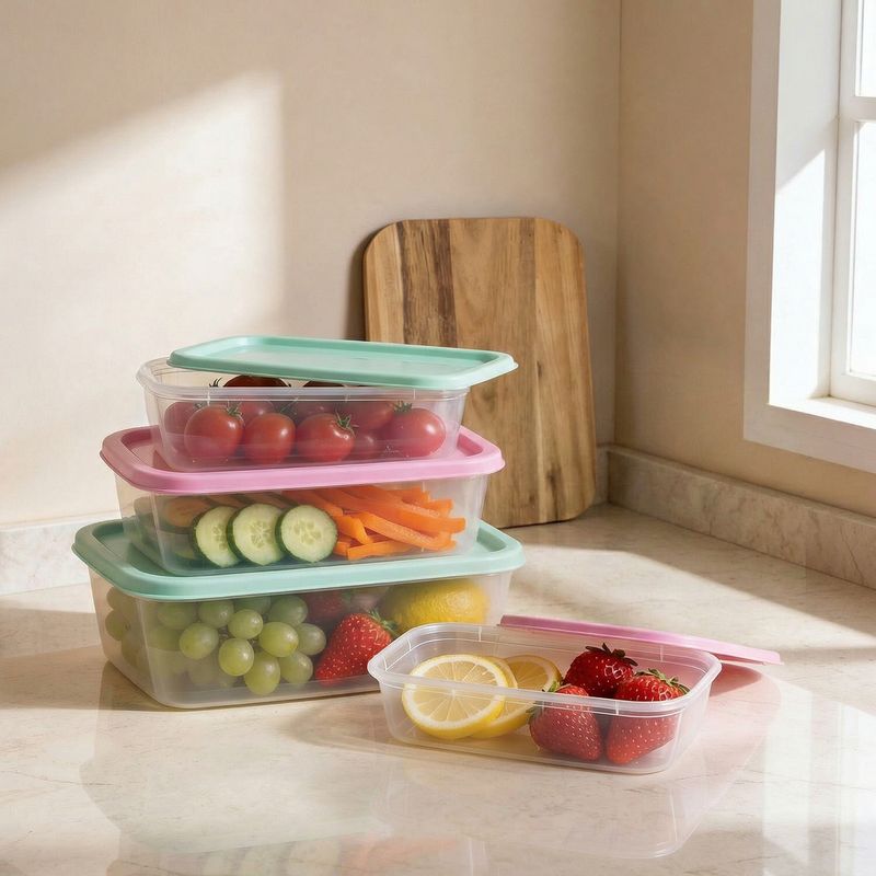 Набор контейнеров прямоугольных, FunCook, 4 шт.