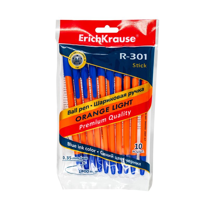 Ручка шариковая, ErichKrause, синий, 10 шт.