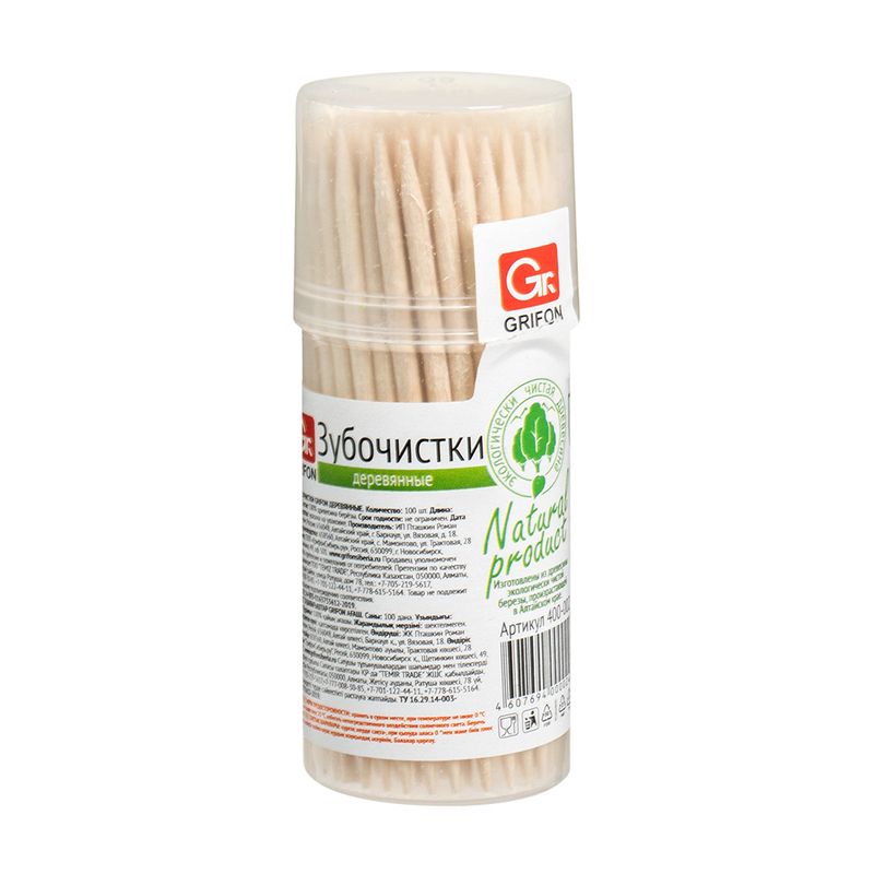 Зубочистки, GRIFON, 100 шт.