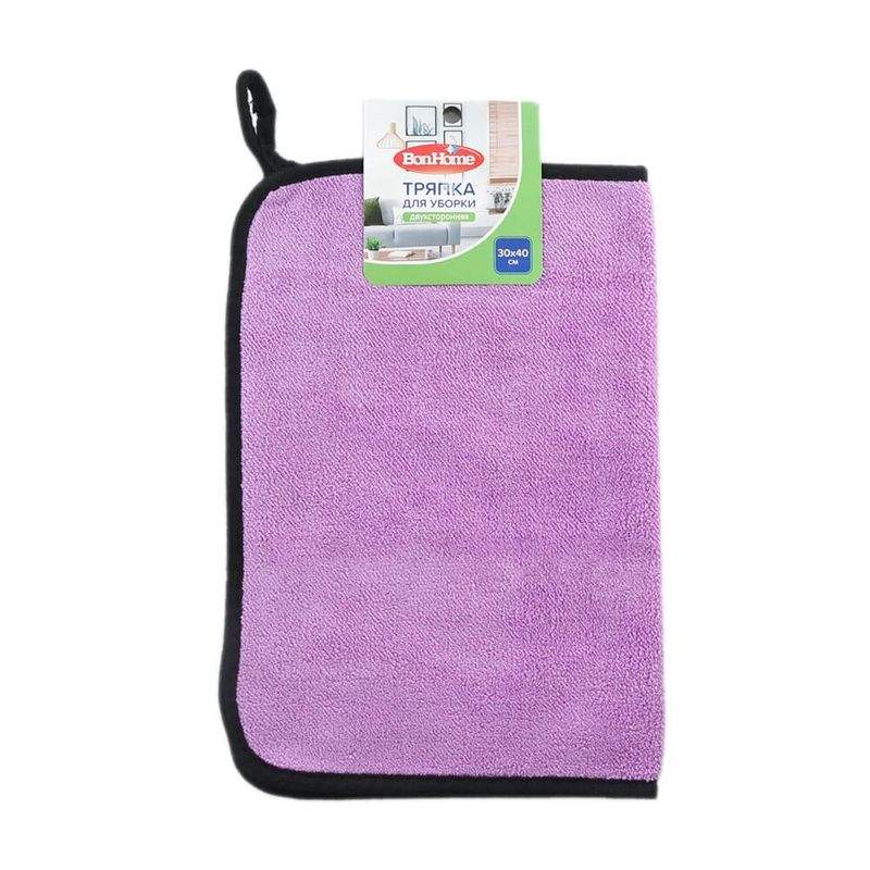 Тряпка для уборки двухсторонняя, BonHome, 30х40, в ассортименте