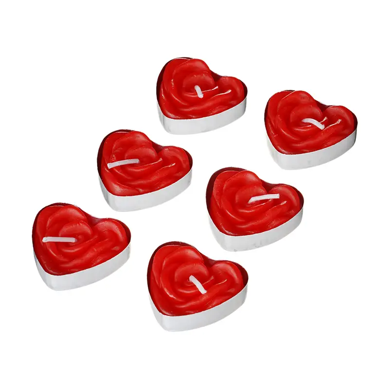 Набор чайных свечей "Сердца", With Love, 6 шт., в ассортименте