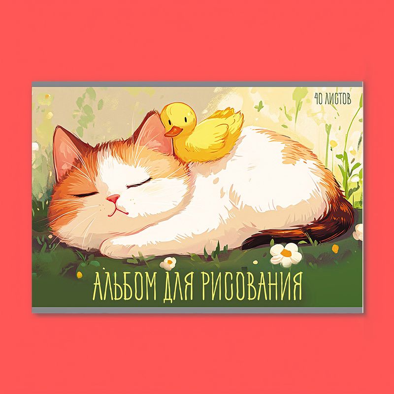 Альбом для рисования, А4, 40 листов, в ассортименте