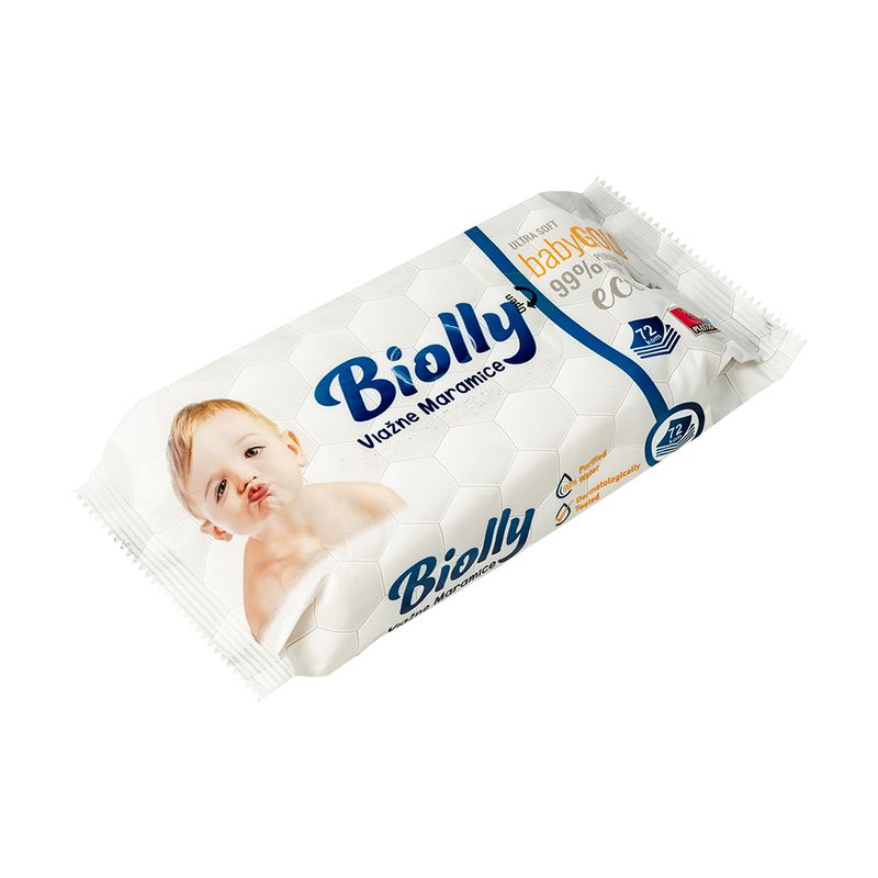 Детские влажные салфетки Biolly, 72 шт.