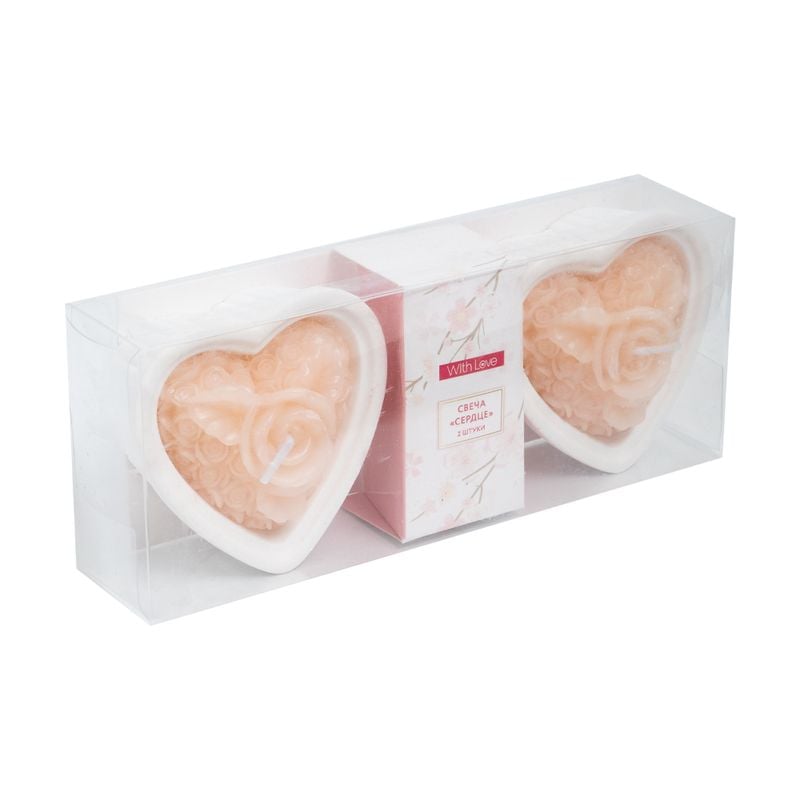 Свеча "Сердце", With Love, 2 шт., в ассортименте