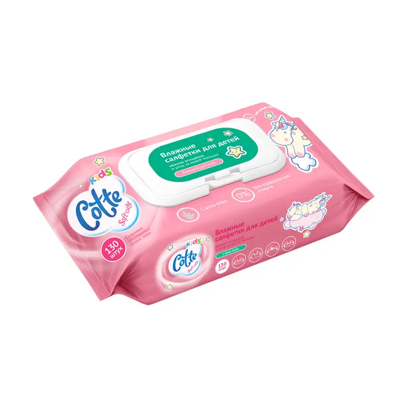 Влажные салфетки для детей, Cotte, 130 шт.