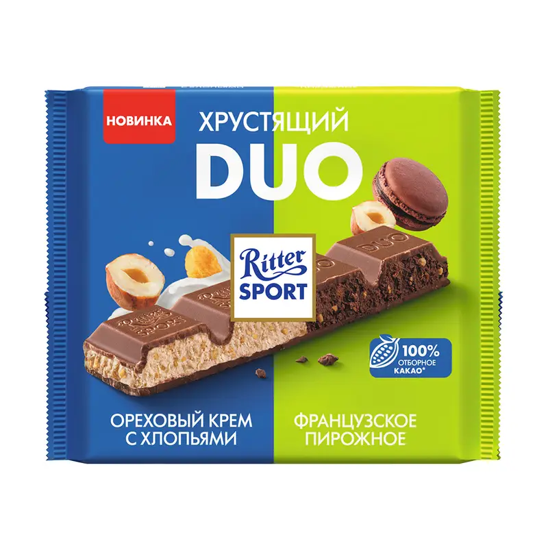 Шоколад "DUO", Ritter Sport, 218 г, в ассортименте
