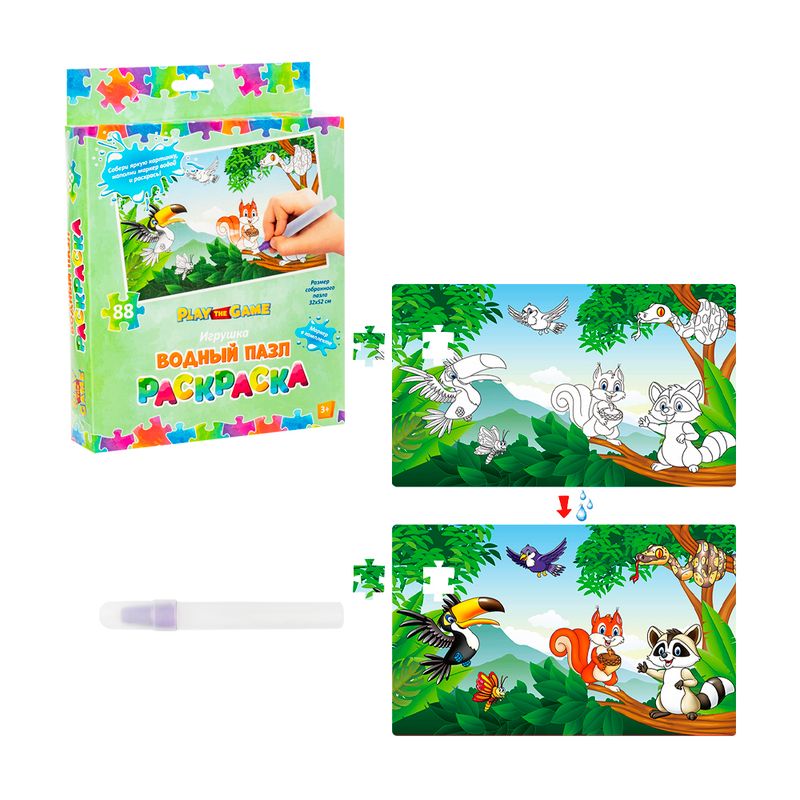 Игрушка "Водный пазл-раскраска", Play the Game, в ассортименте