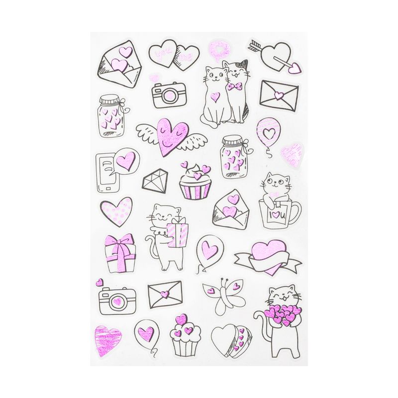 Наклейка "Люблю", With Love, 21х14 см, в ассортименте