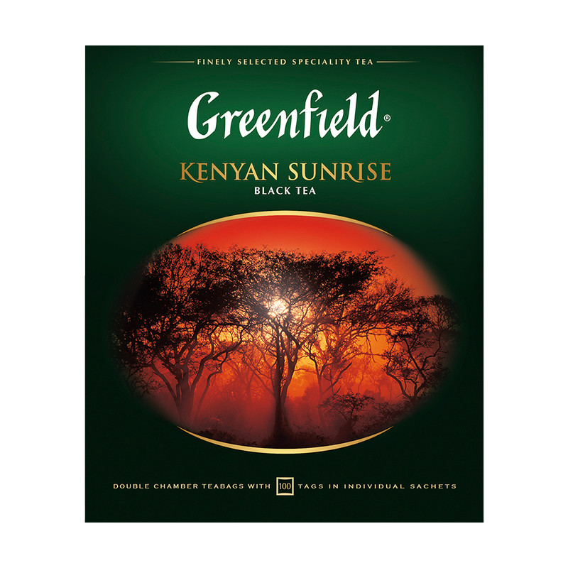 Чай чёрный "Kenyan sunrise", Greenfield, 100 пакетиков