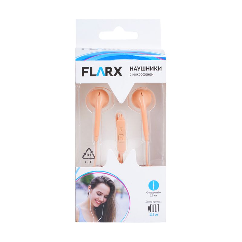 Наушники с микрофоном, FLARX, в ассортименте