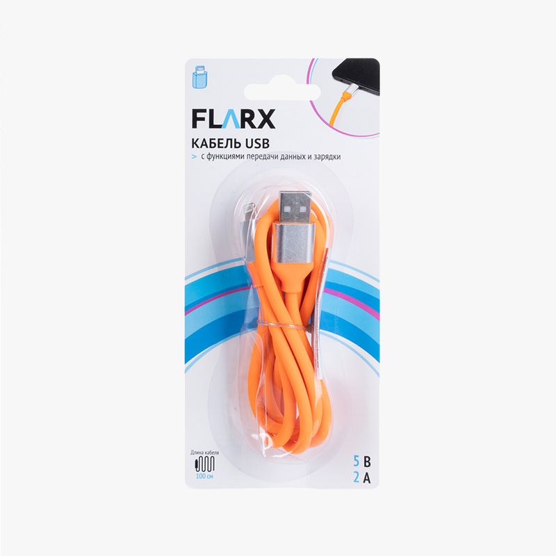 Кабель USB, FLARX, 100 см, в ассортименте