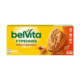 Печенье "Утреннее", BelVita, фундук и мёд, 225 г