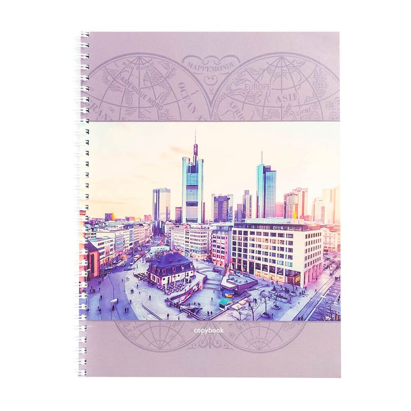 Тетрадь на пружинке, А4, клетка, 96 л, в ассортименте