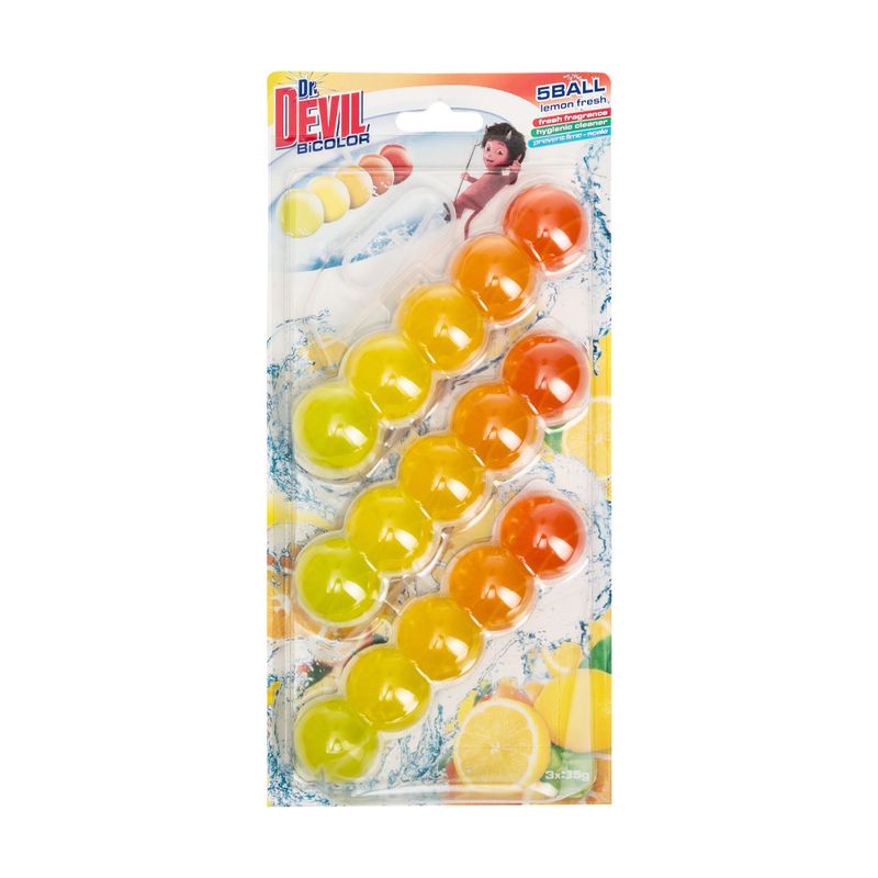 Блок для туалета, Dr.Devil BiCOLOR, 3 шт. x 35 г