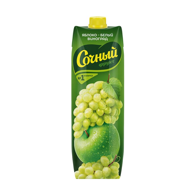 Нектар "Сочный фрукт", Сочный, со вкусом яблока и белого винограда, 1 л