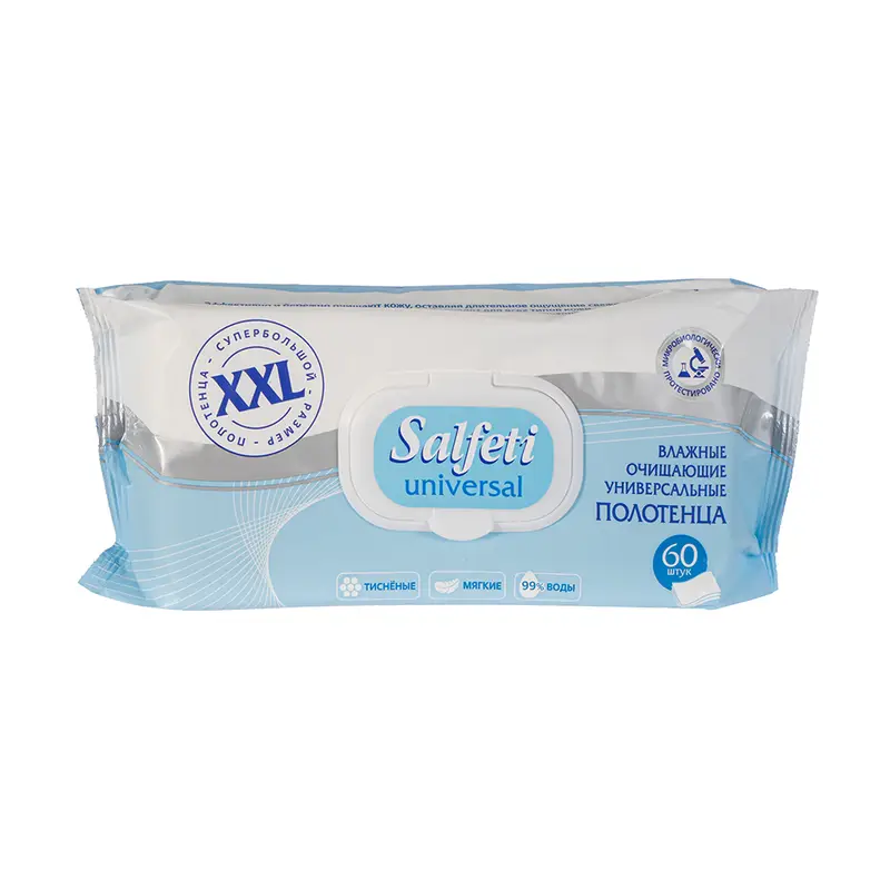 Полотенца влажные, Salfeti, Universal XXL, 60 шт.