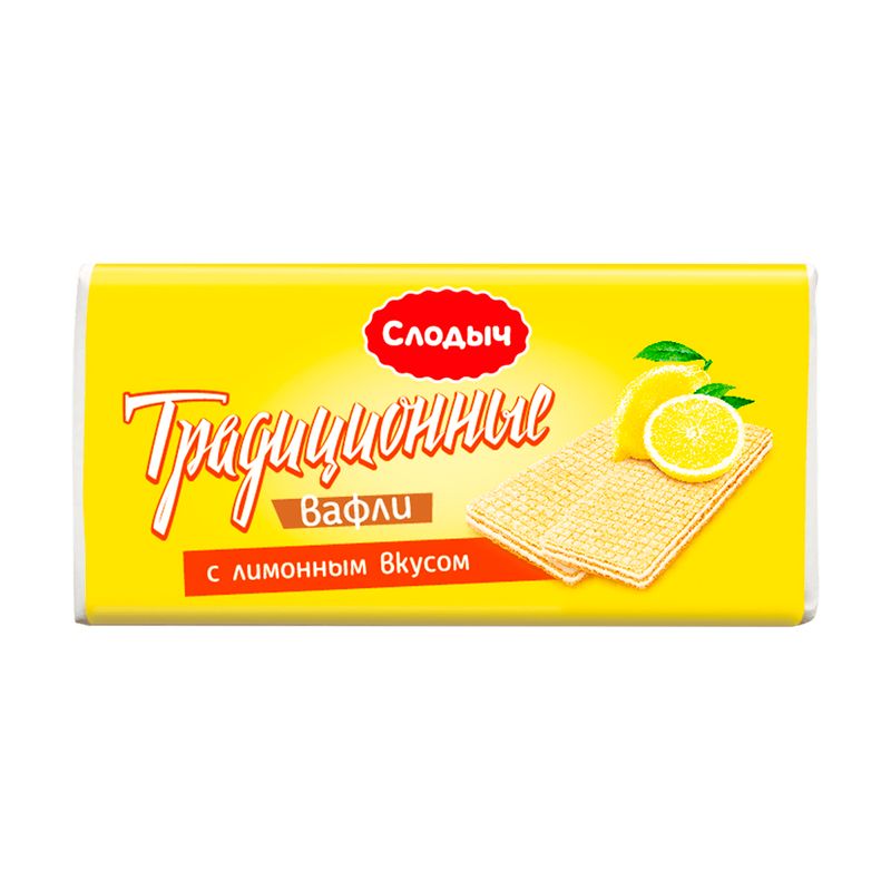Вафли "Традиционные", Слодыч, 100 г, с лимонным вкусом