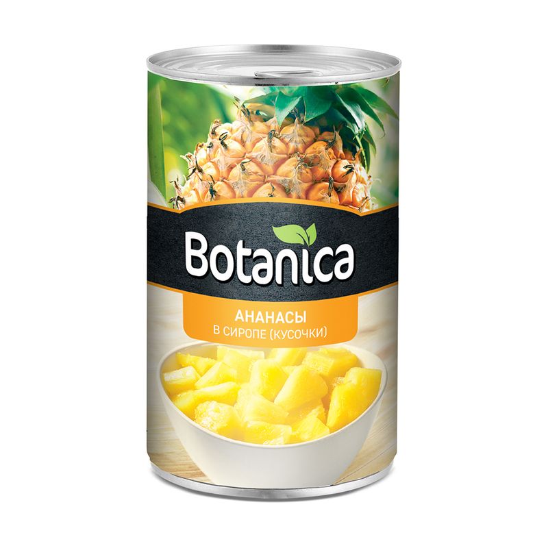 Ананасы в сиропе (кусочки), Botanica, 580 мл