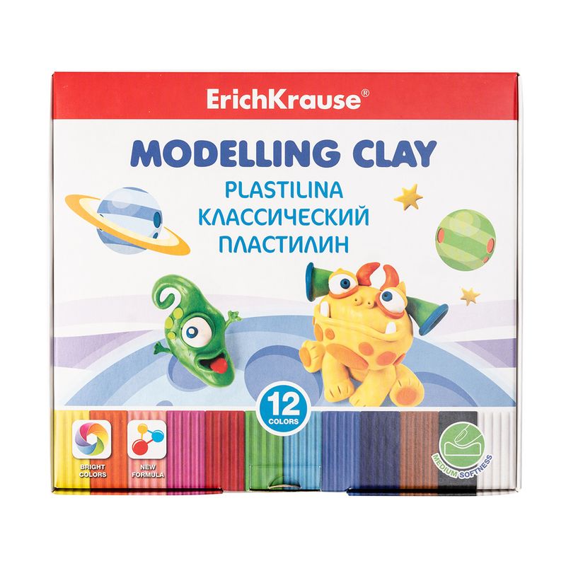 Пластилин, ErichKrause, 12 цветов