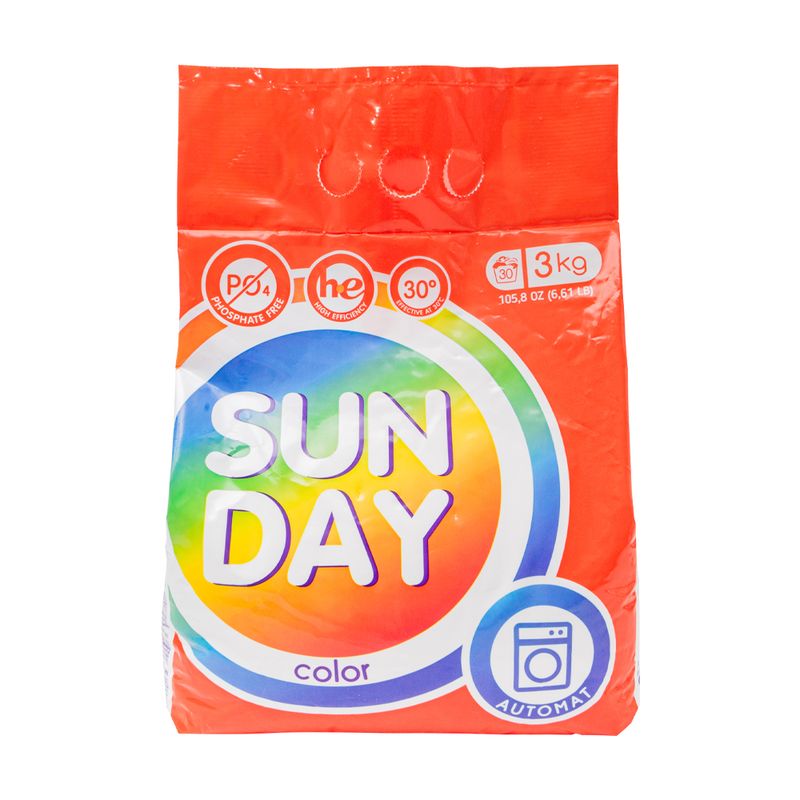 Стиральный порошок "Color", Sunday, 3 кг