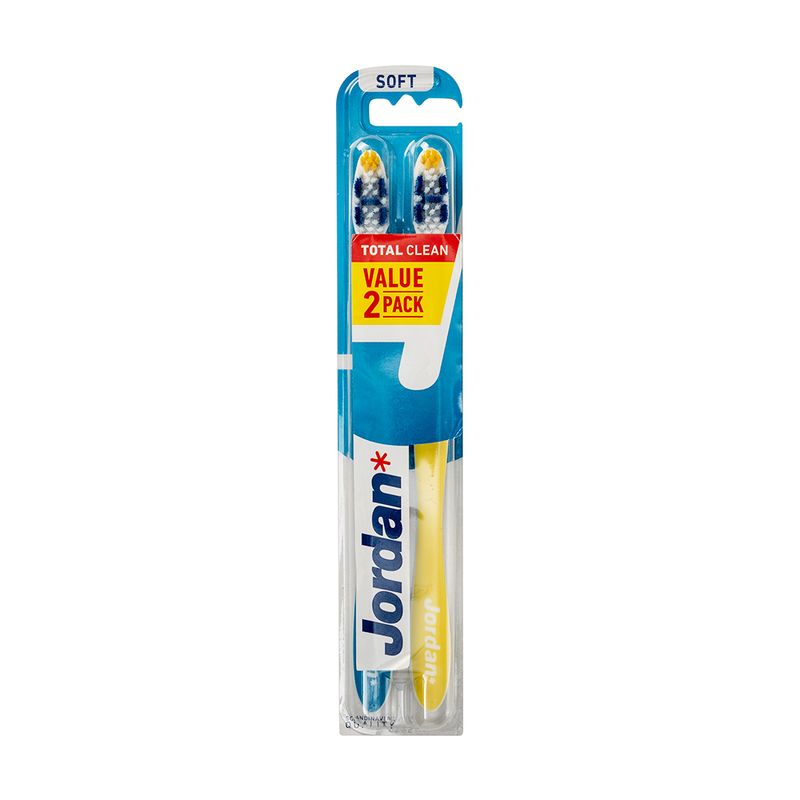 Набор зубных щёток, Jordan, Total Clean, 1+1, soft