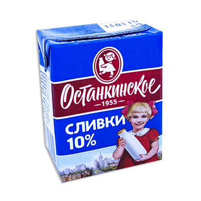 Сливки "Останкинские", 10%, 200 г