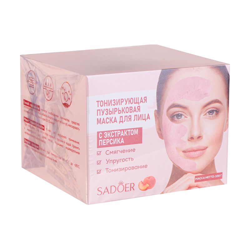 Маска для лица тонизирующая пузырьковая, SADOER, 100 г, в ассортименте