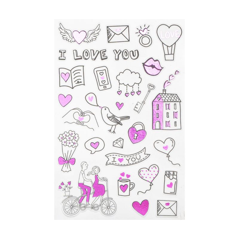Наклейка "Люблю", With Love, 21х14 см, в ассортименте