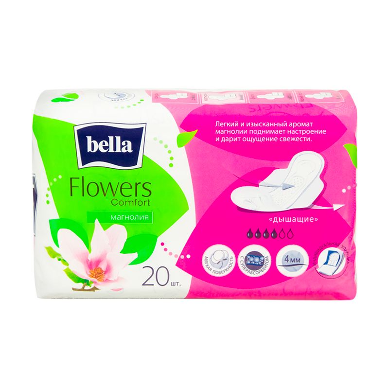 Гигиенические прокладки, Bella, Flowers Comfort, 20 шт., в ассортименте