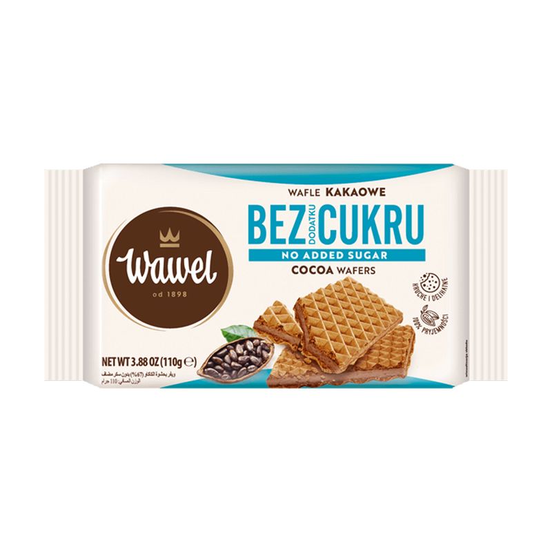 Вафли WAWEL с какао начинкой без сахара, 110 г